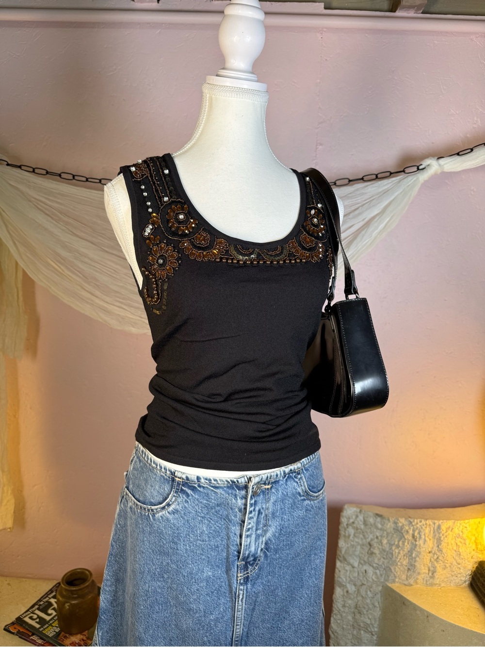 Embellished boho Beaded Tank Top
